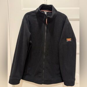 Orvis Classic Collection Black Full Zip Fleece Jacket Size Large